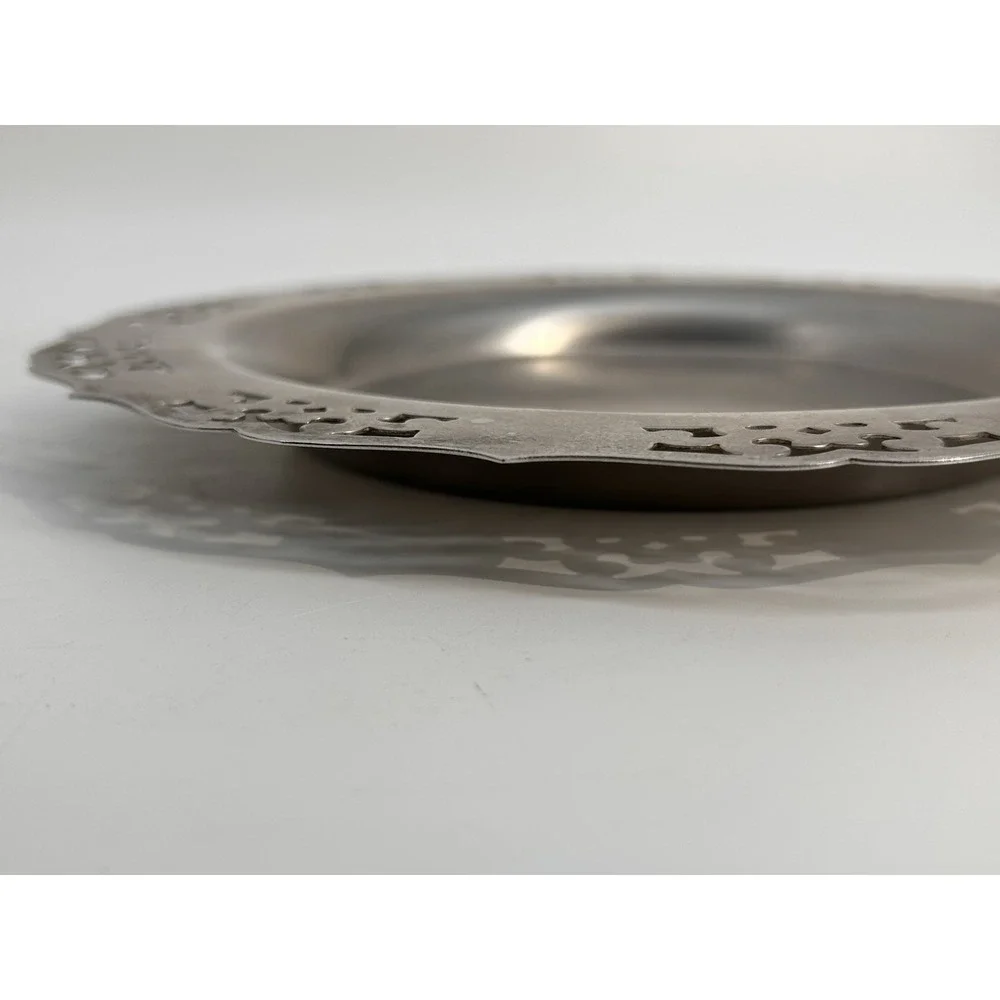 Vintage WM A Rogers Silverplate Pierced Rim Serving Plate Dish Allegheny Metal‎